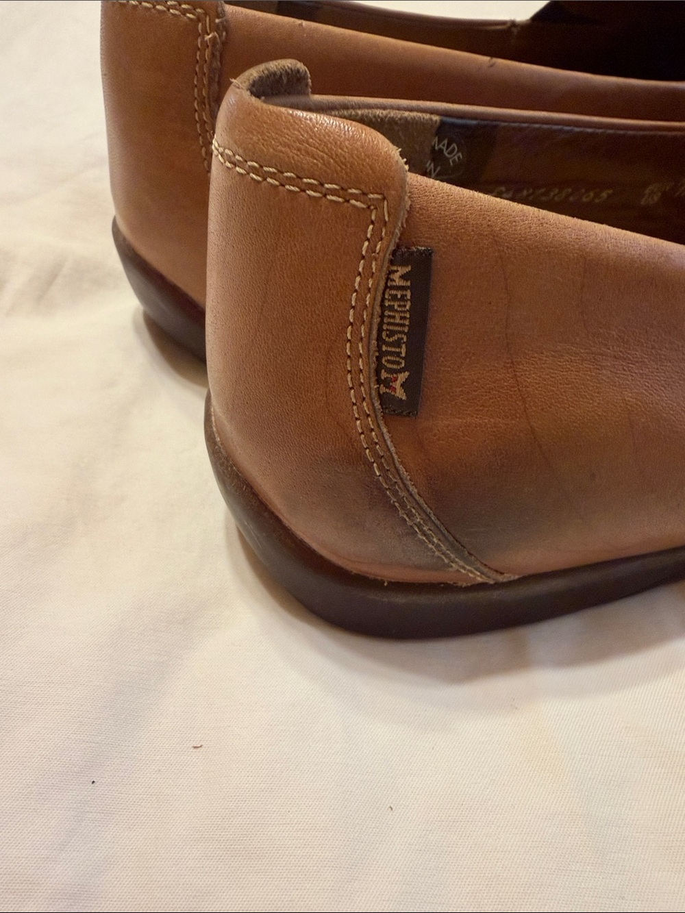Mephisto Men's Tan Leather Slip-On Loafers - Picture 2 of 6